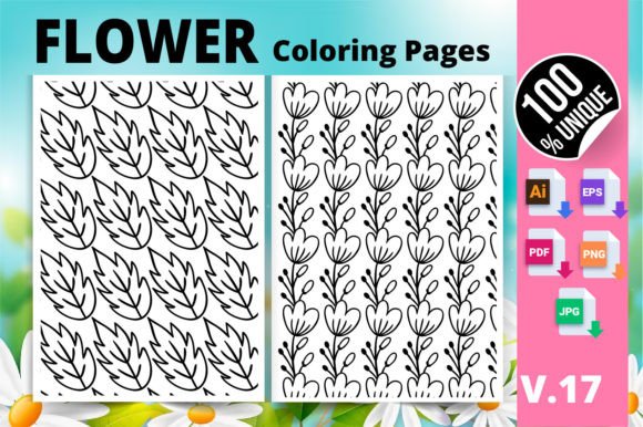 Flower Coloring Page KDP Interior V.17: A Creative Tool for Artists and Entrepreneurs