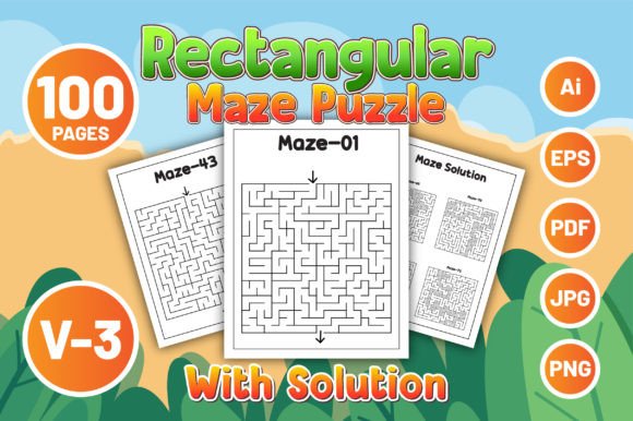 Rectangular Maze Puzzle Solution Vol-3: A Practical Resource for Creators and Educators