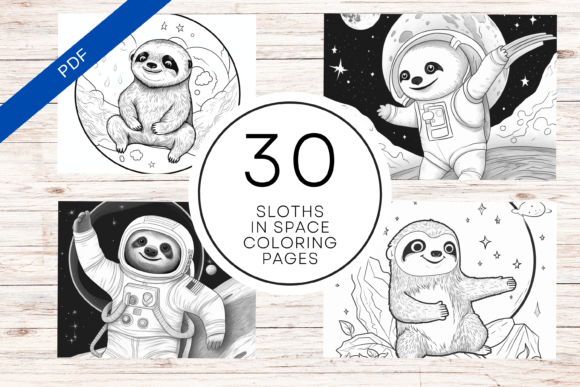 Sloths in Space KDP Interior: A Creative Coloring Adventure for All Ages