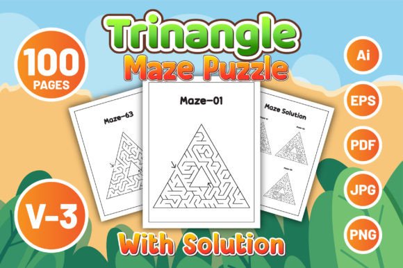 Triangular Maze Puzzle Solution Vol-3: A Complete 100-Page Resource