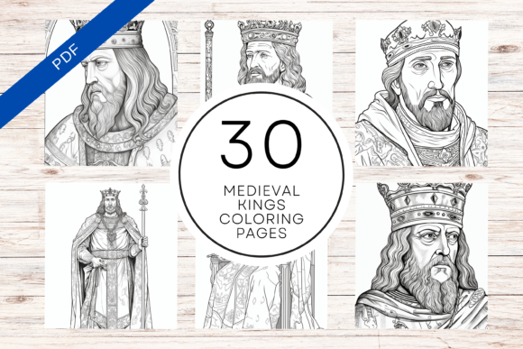 Unlock Royal Creativity with the Medieval Kings Coloring Book 30 Pages KDP Interior