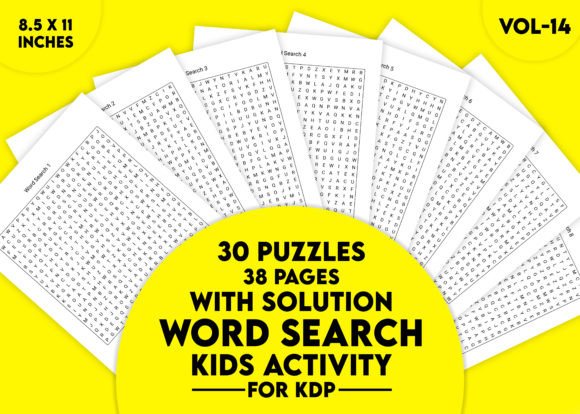 Word Search Kids Activity for KDP Vol-15: A Practical Puzzle Resource for Educators and Content Creators